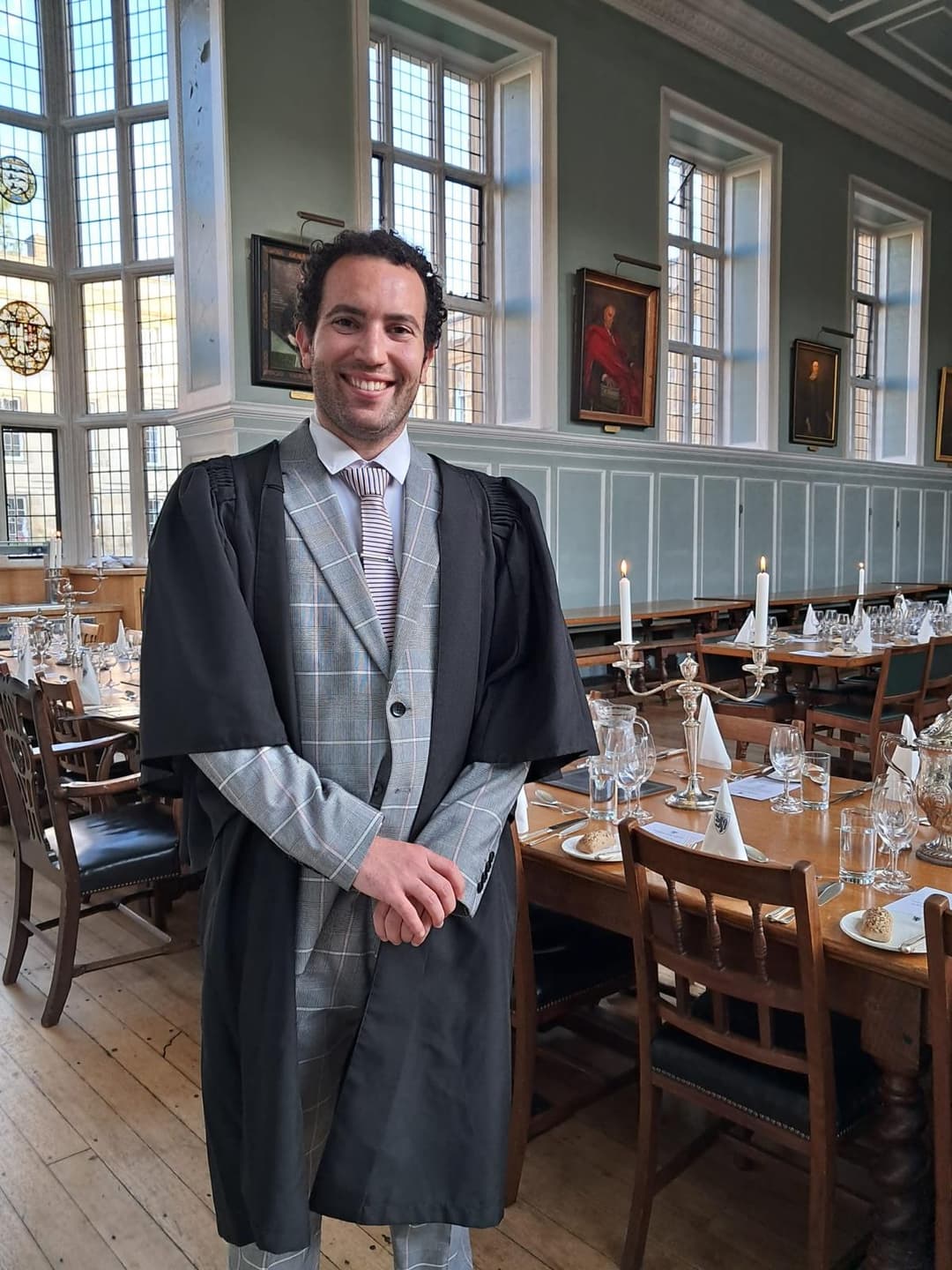 Gonzalo at Emmanuel College, Cambridge before High Table Formal Dinner